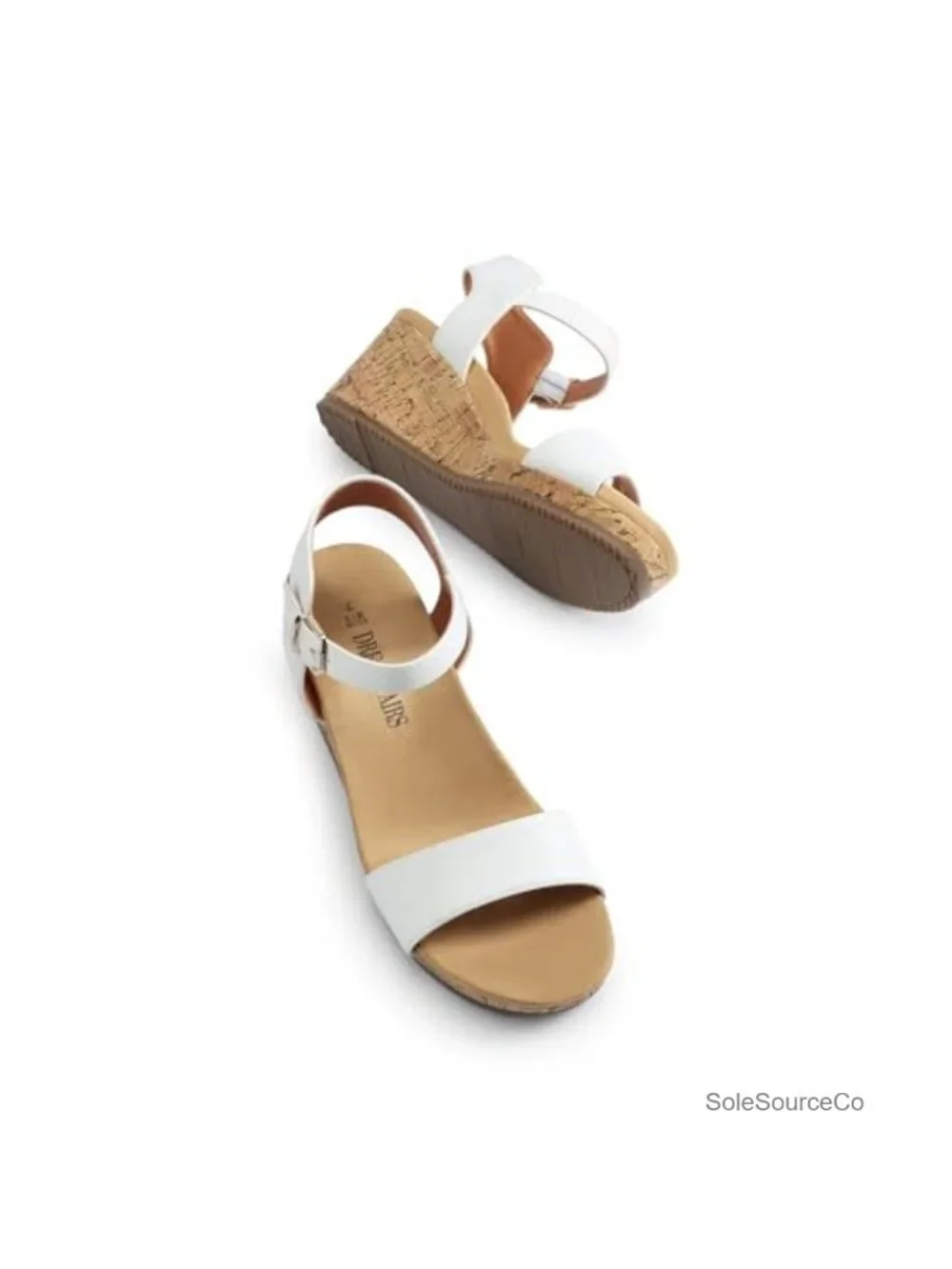 Womens Cork Wedge Sandals 3 inch Heel Faux Leather Adjustable Ankle Strap Summer